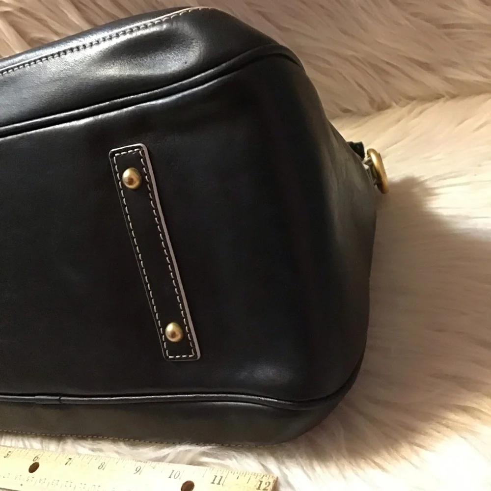 Dooney & Bourke Black Satchel with Gold Accents - Picture 8 of 16